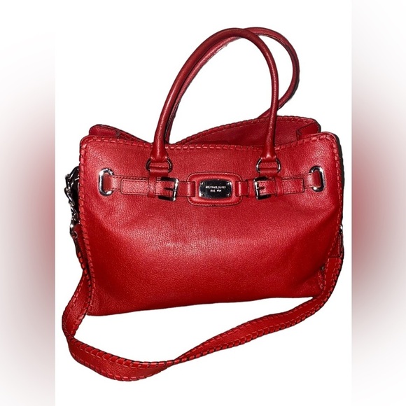 MICHAEL KORS ~ Whipped Hamilton Red Leather ~ Convertible Crossbody ~ Satchel - Picture 1 of 11